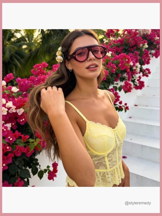 Trendy Oversized Aviator Sunglasses Retro Vintage Chunky Frames main image 6